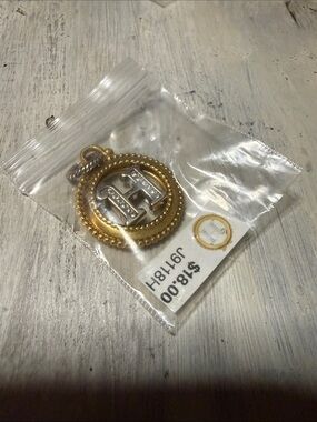 Brighton two two crystal intial monogram charm pendant - H